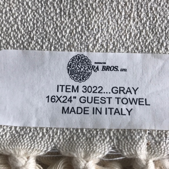 Sferra Bros. Gray Fringed Guest Towel - Picture 5 of 8
